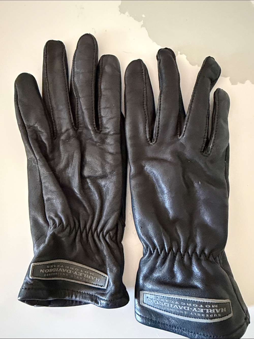 Harley-Davidson Black Leather Men's Riding Gloves